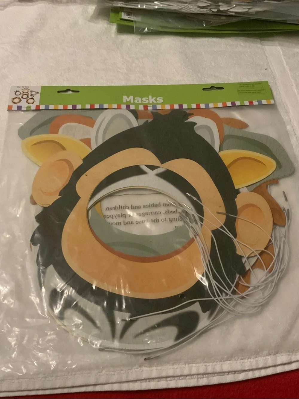 Printed Animal Face Masks for kids 12 Pc 13”